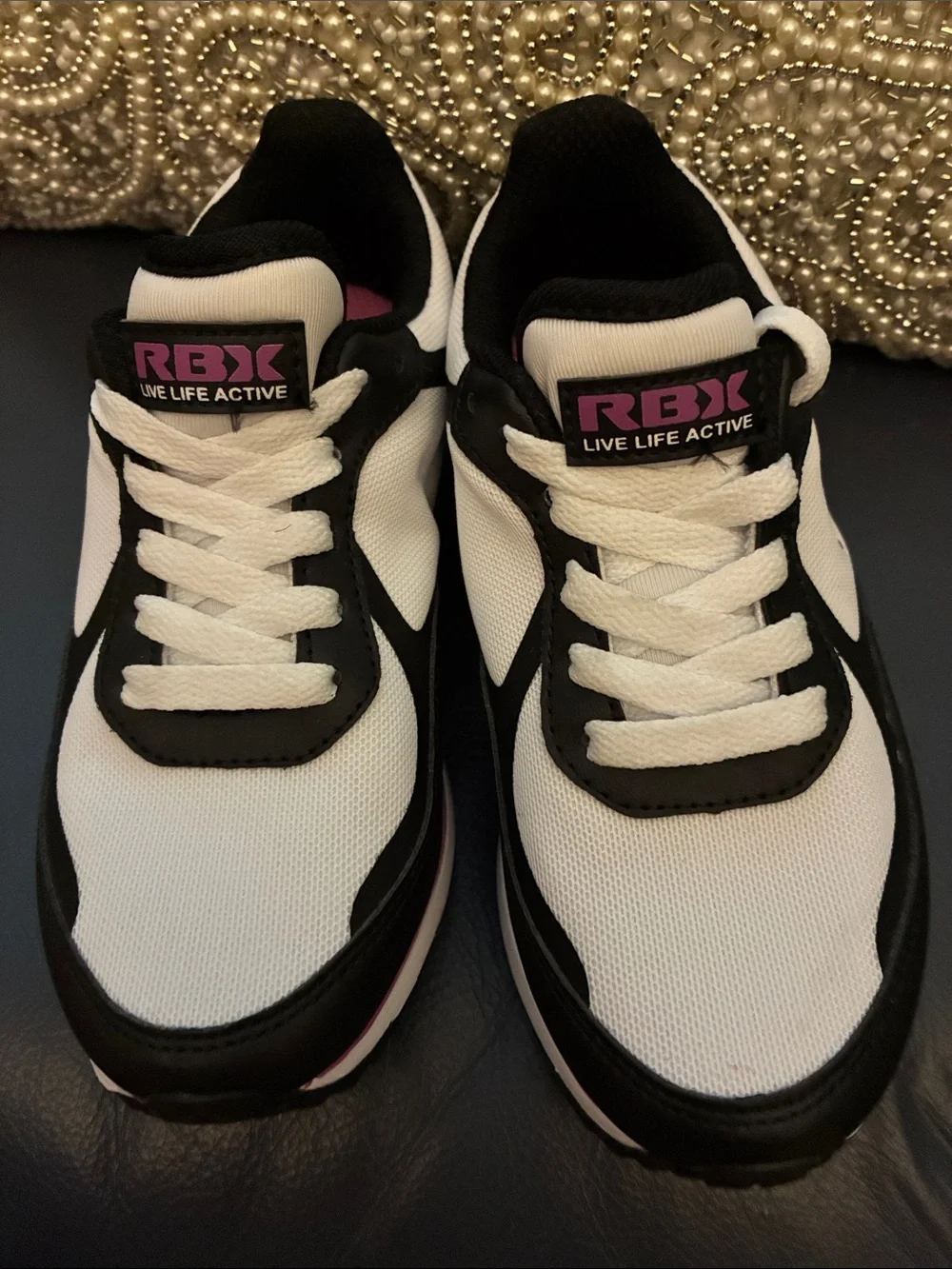 RBX Girl’s White, Black & Pink Athletic Sneakers